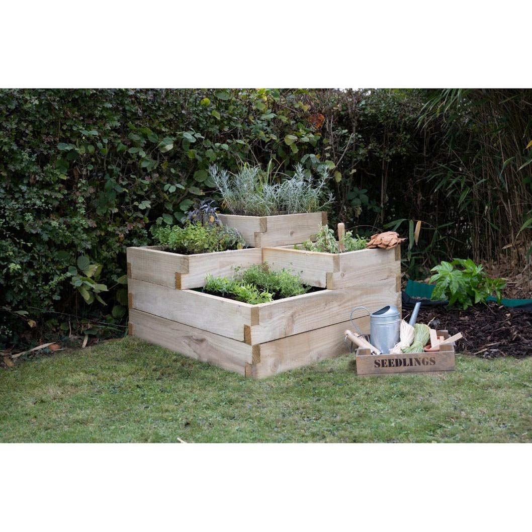 Forest Caledonian Tiered Raised Bed - 90 x 90cm - JJ Building Materials