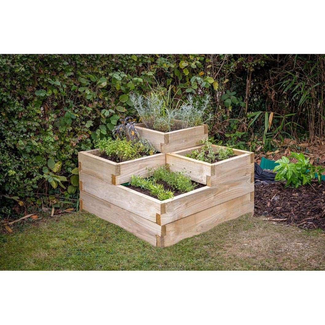Forest Caledonian Tiered Raised Bed - 90 x 90cm - JJ Building Materials