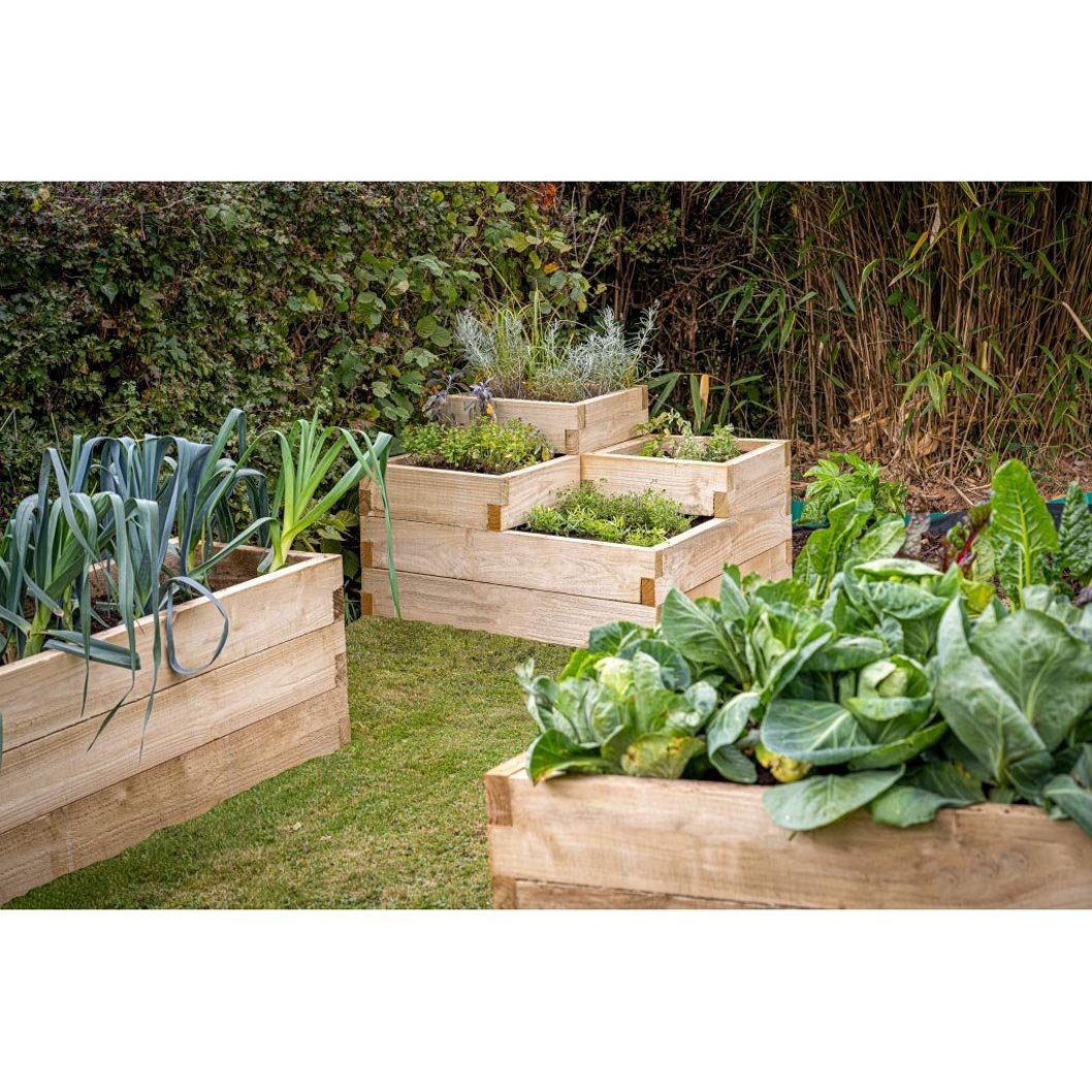 Forest Caledonian Tiered Raised Bed - 90 x 90cm - JJ Building Materials