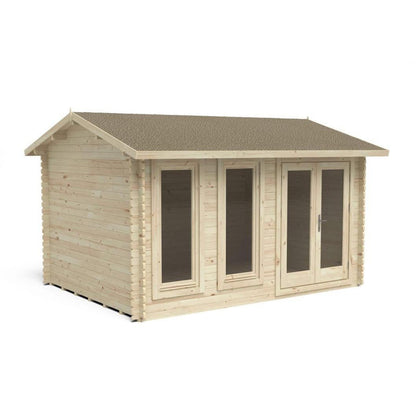 Forest Chiltern 4.0m x 3.0m Log Cabin - Apex Roof, Double Glazed 24kg Felt, plus Underlay - JJ Building Materials