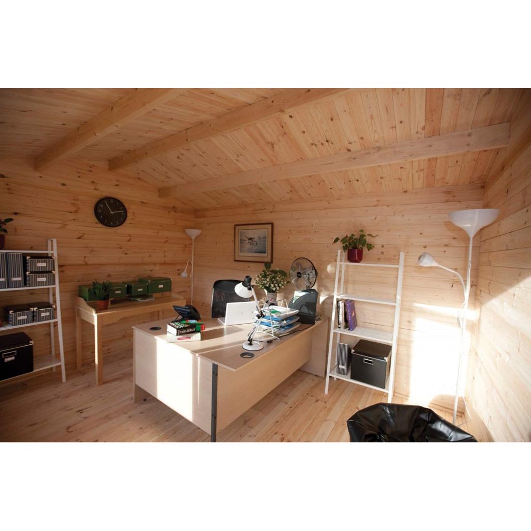 Forest Chiltern 4.0m x 3.0m Log Cabin - Apex Roof, Double Glazed 24kg Felt, plus Underlay - JJ Building Materials