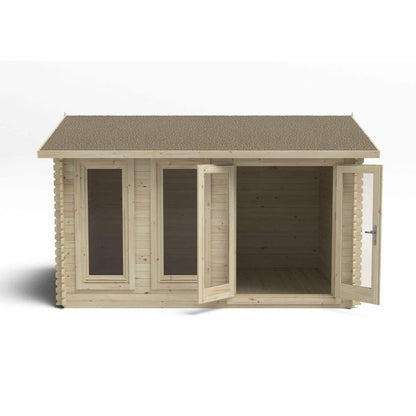 Forest Chiltern 4.0m x 3.0m Log Cabin - Apex Roof, Double Glazed 24kg Felt, plus Underlay - JJ Building Materials