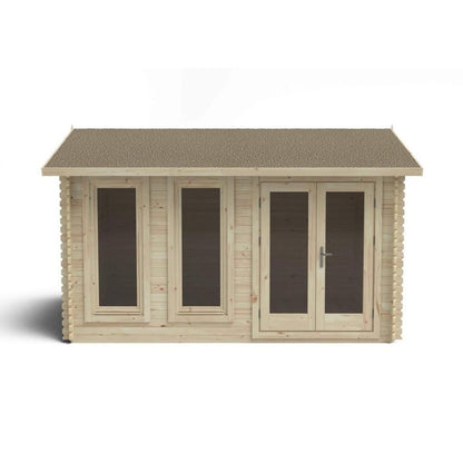 Forest Chiltern 4.0m x 3.0m Log Cabin - Apex Roof, Single Glazed 24kg Felt - JJ Building Materials