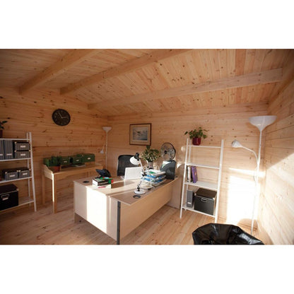 Forest Chiltern 4.0m x 3.0m Log Cabin - Apex Roof, Single Glazed 24kg Felt - JJ Building Materials