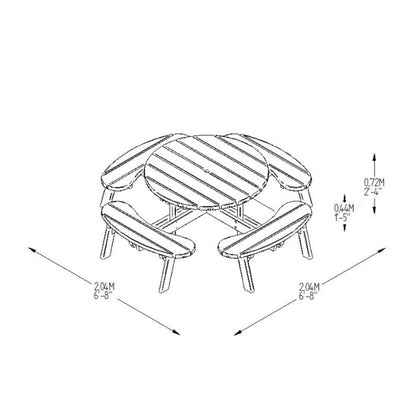 Forest Circular Picnic Table - JJ Building Materials
