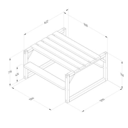 Forest Colour Block Picnic Bench - JJ Building Materials