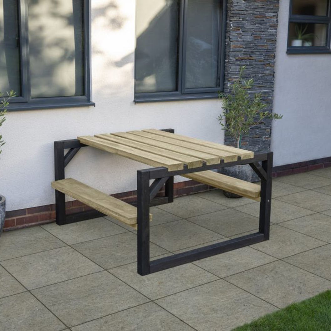 Forest Colour Block Picnic Bench - JJ Building Materials