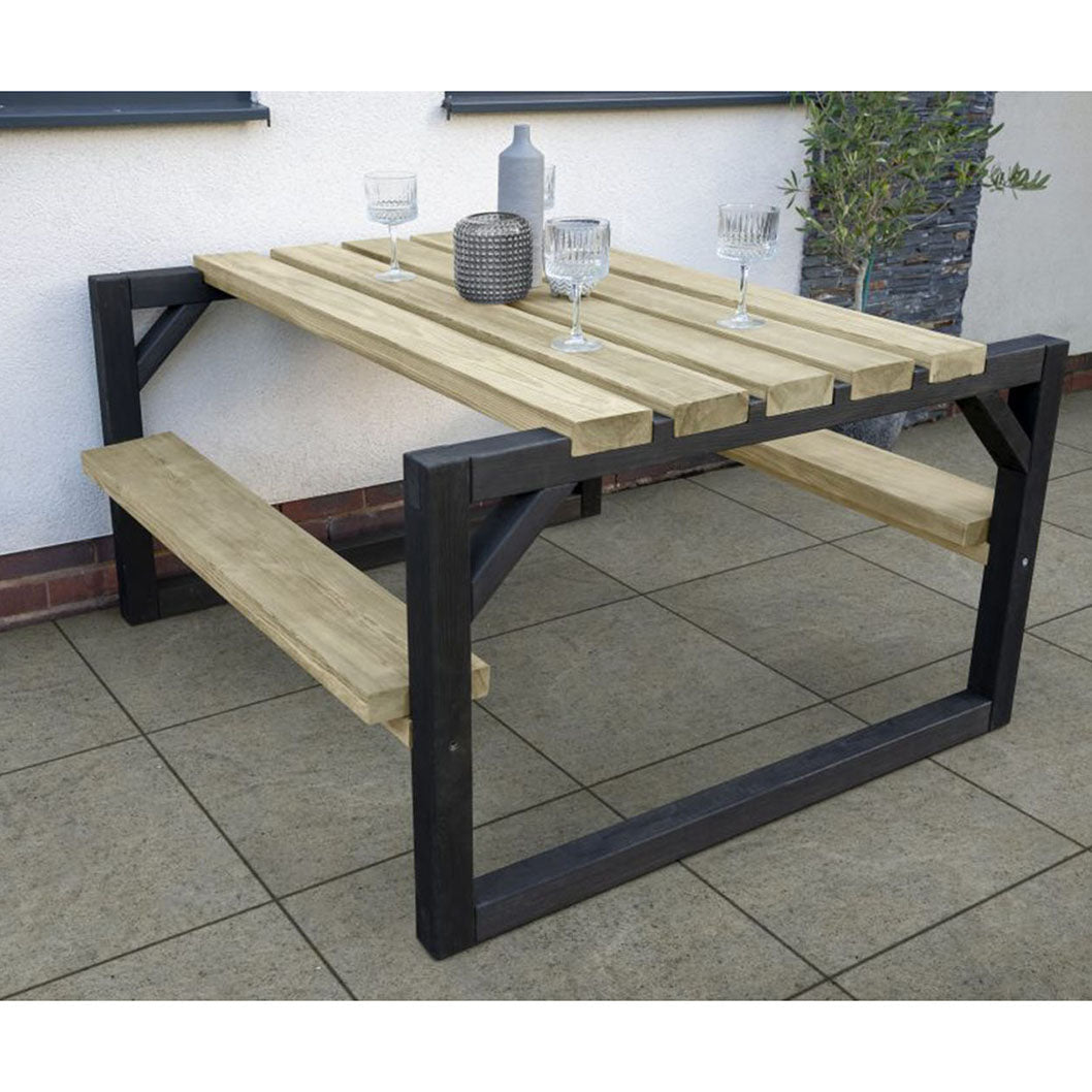 Forest Colour Block Picnic Bench - JJ Building Materials
