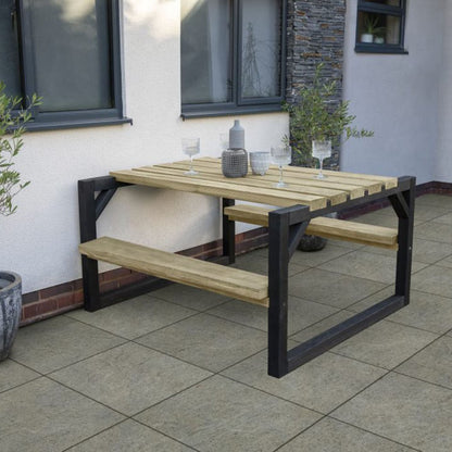 Forest Colour Block Picnic Bench - JJ Building Materials