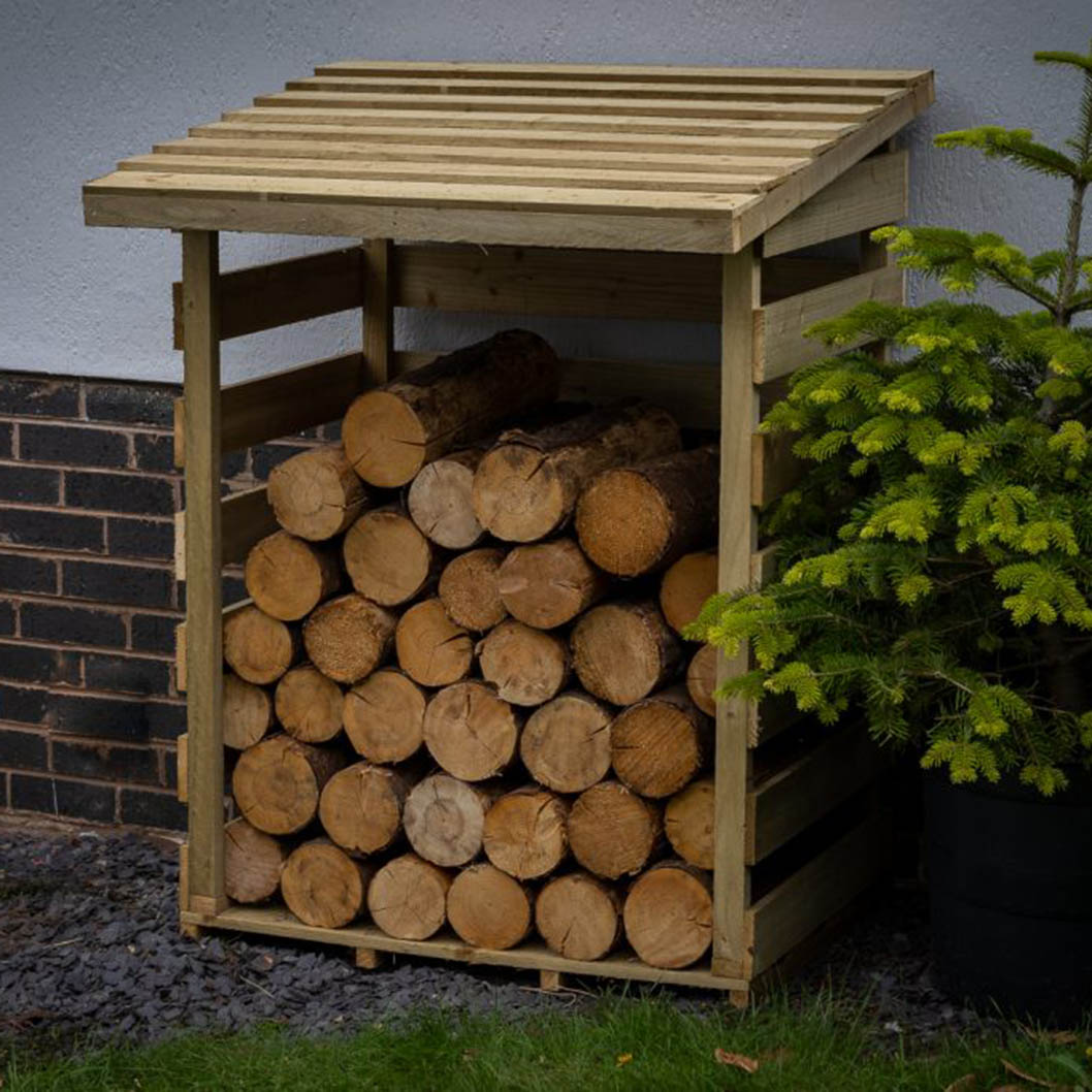 Forest Compact Pent Log Store - JJ Building Materials