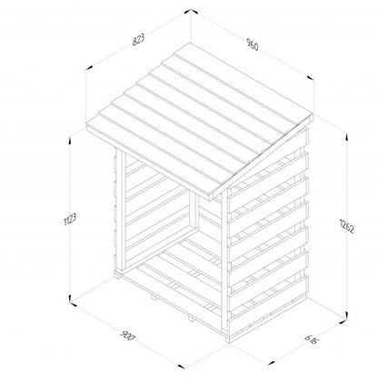 Forest Compact Pent Log Store - JJ Building Materials