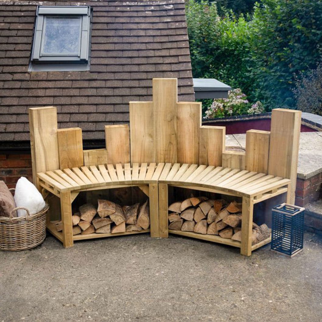 Forest Curved Firepit Benches- Pack of 2 - JJ Building Materials