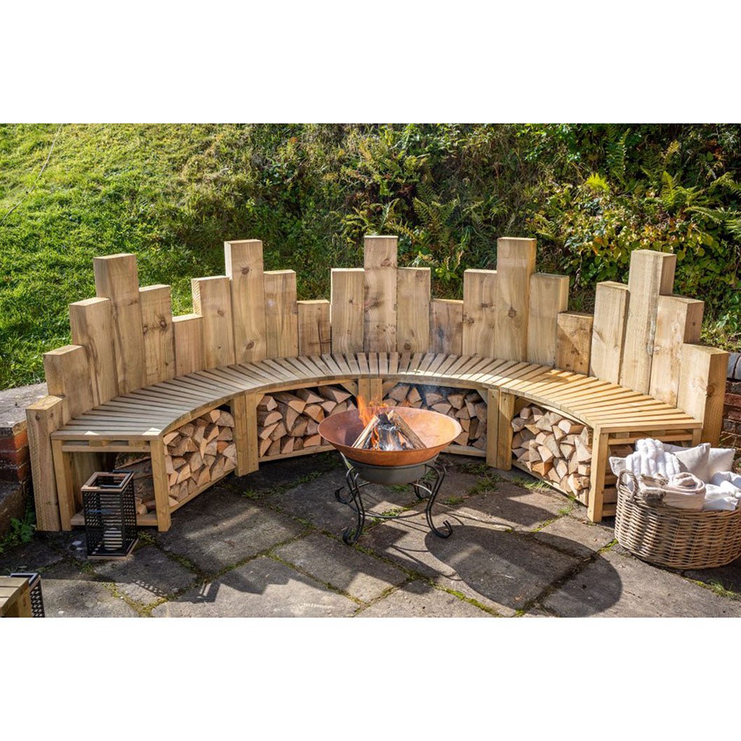 Forest Curved Firepit Benches- Pack of 2 - JJ Building Materials