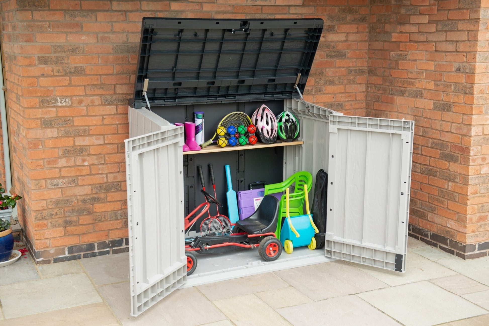 Forest Extra Large Garden Storage Unit / Bin Store - 1200 litre grey - JJ Building Materials