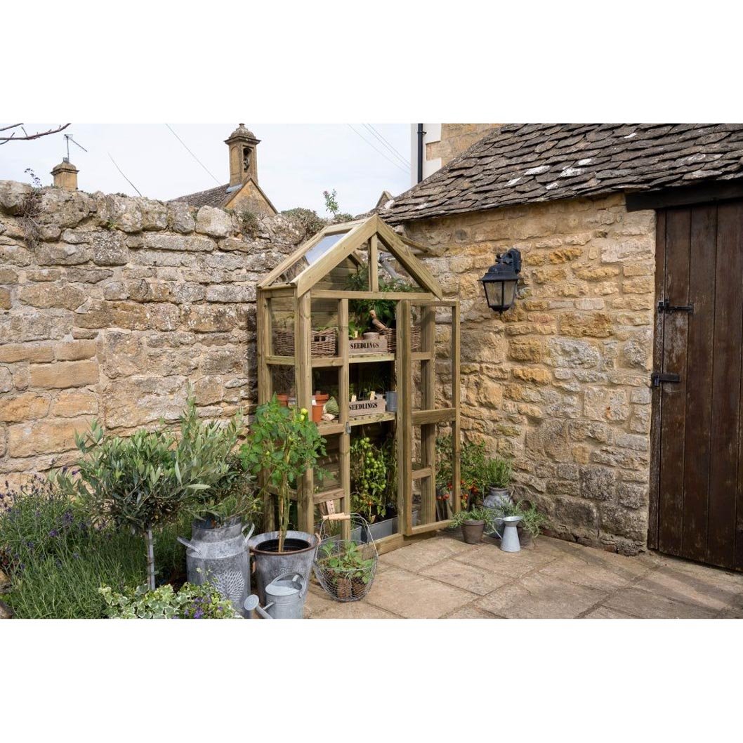 Forest Georgian Wall Greenhouse with Auto Vent - JJ Building Materials
