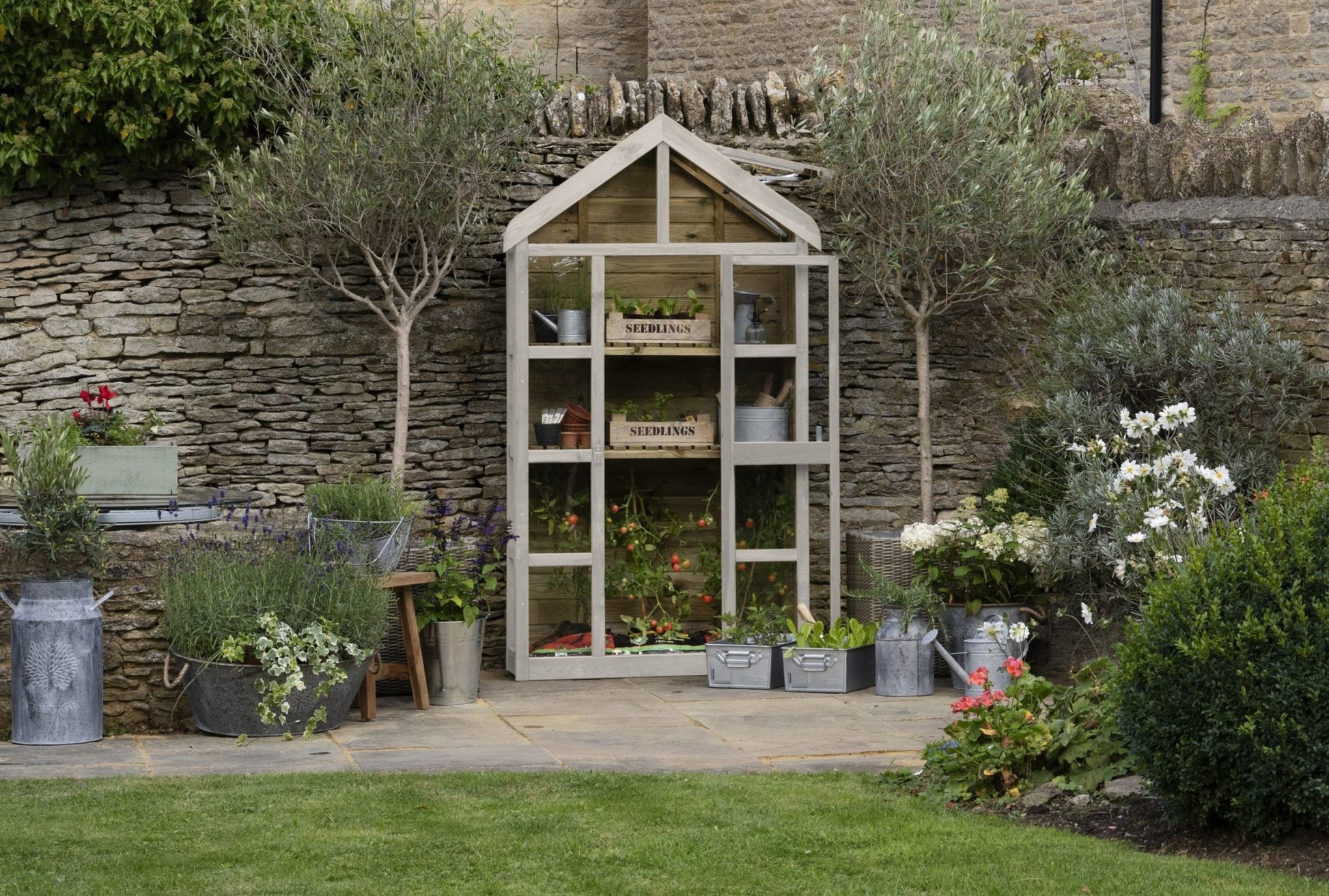 Forest Georgian Wall Greenhouse with Auto Vent - JJ Building Materials