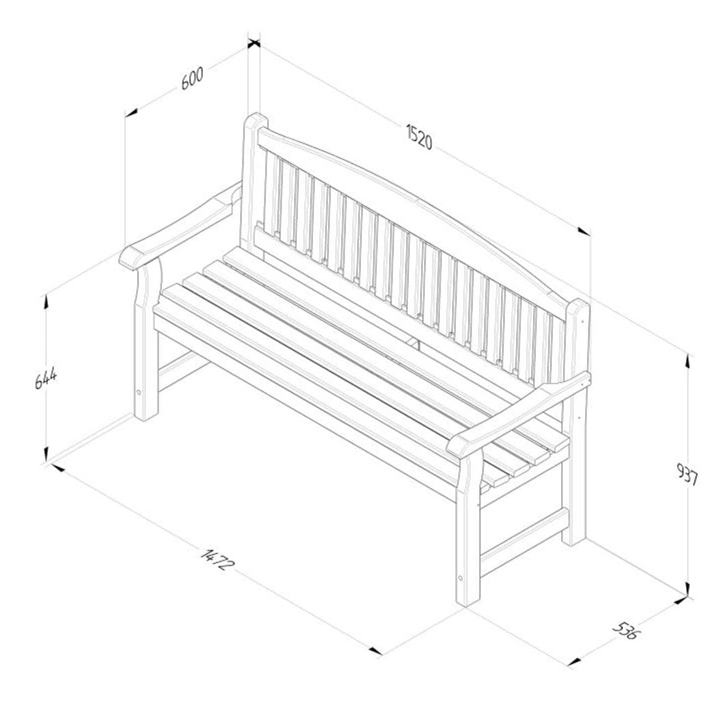 Forest Harvington 5ft Bench - JJ Building Materials