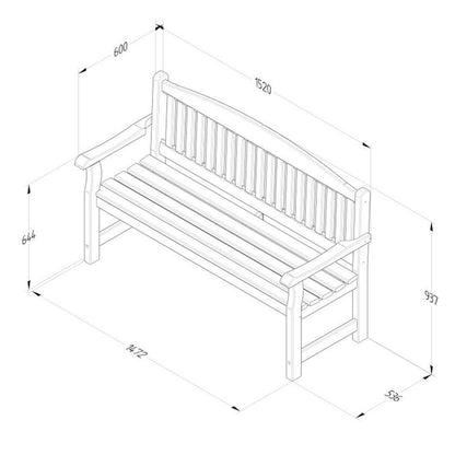Forest Harvington 5ft Bench - JJ Building Materials