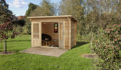 Forest Harwood 3.0m x 2.0m Log Cabin - Pent Roof with felt - JJ Building Materials