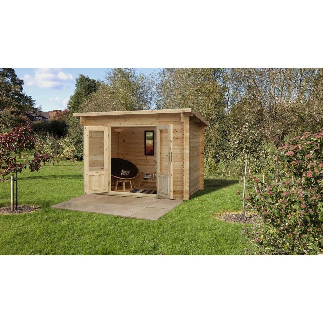 Forest Harwood 3.0m x 2.0m Log Cabin - Pent Roof with felt - JJ Building Materials