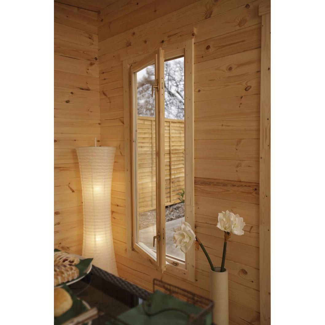 Forest Mendip 5.0m x 4.0m Log Cabin - Pent Roof, Double Glazed, with Polyester Felt - JJ Building Materials