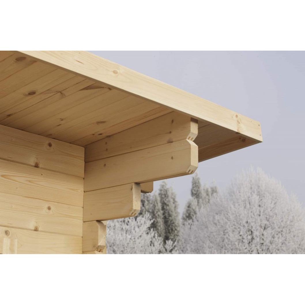Forest Mendip 5.0m x 4.0m Log Cabin - Pent Roof, Double Glazed, with Polyester Felt - JJ Building Materials