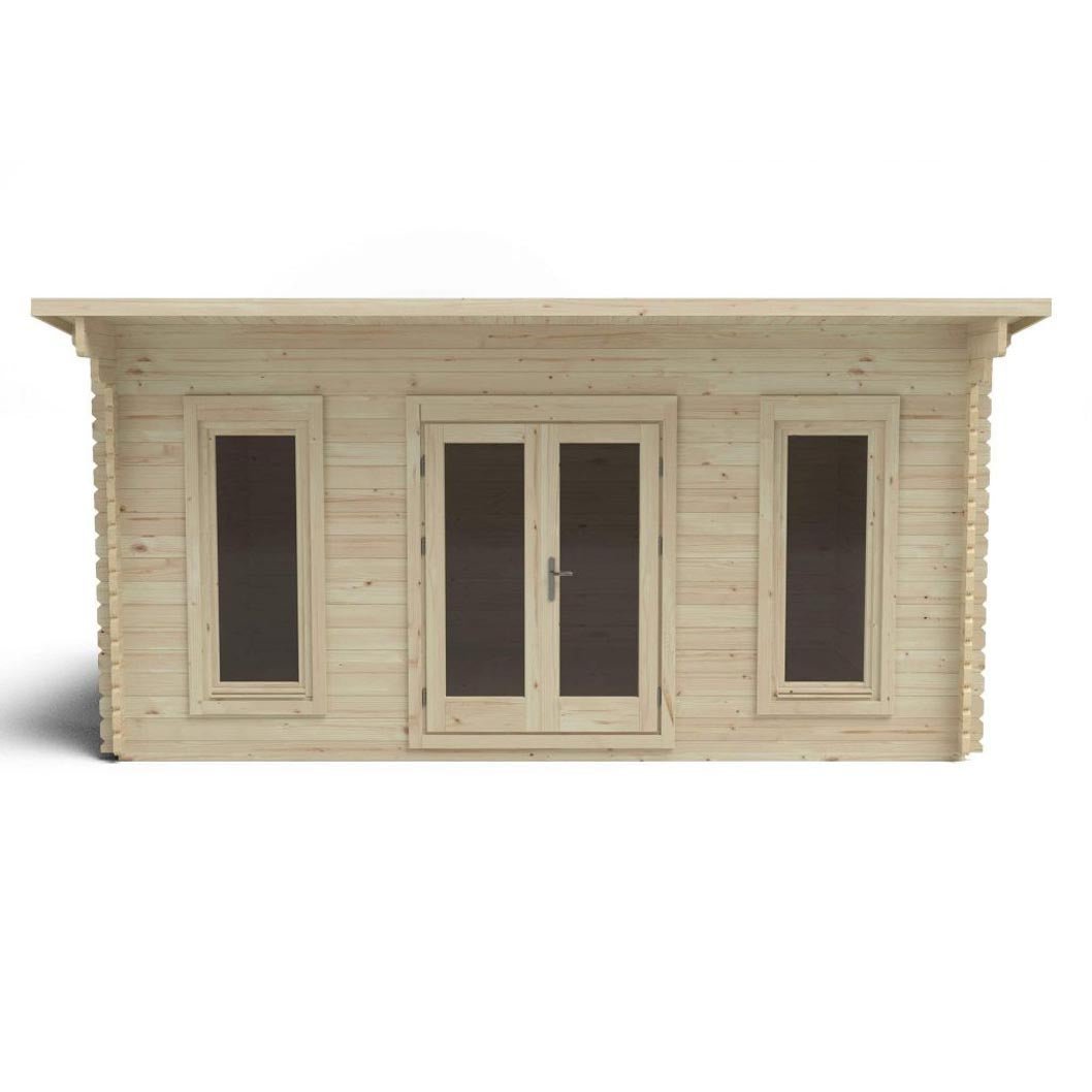 Forest Mendip 5.0m x 4.0m Log Cabin - Pent Roof, Double Glazed, with Polyester Felt - JJ Building Materials