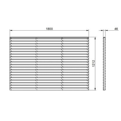 Forest Pressure Treated Contemporary Double Slatted Fence Panel - JJ Building Materials