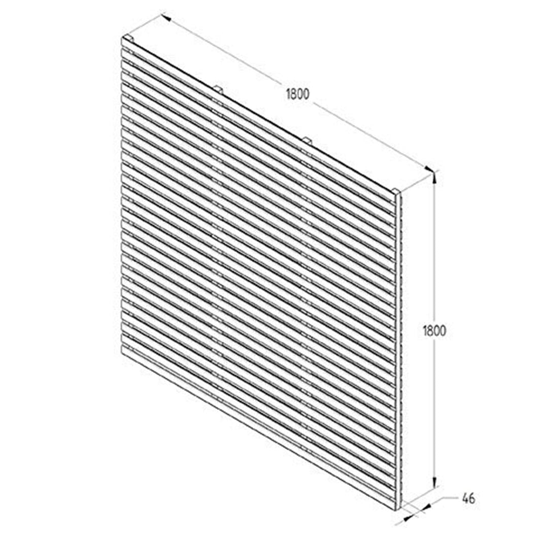 Forest Pressure Treated Contemporary Double Slatted Fence Panel - JJ Building Materials