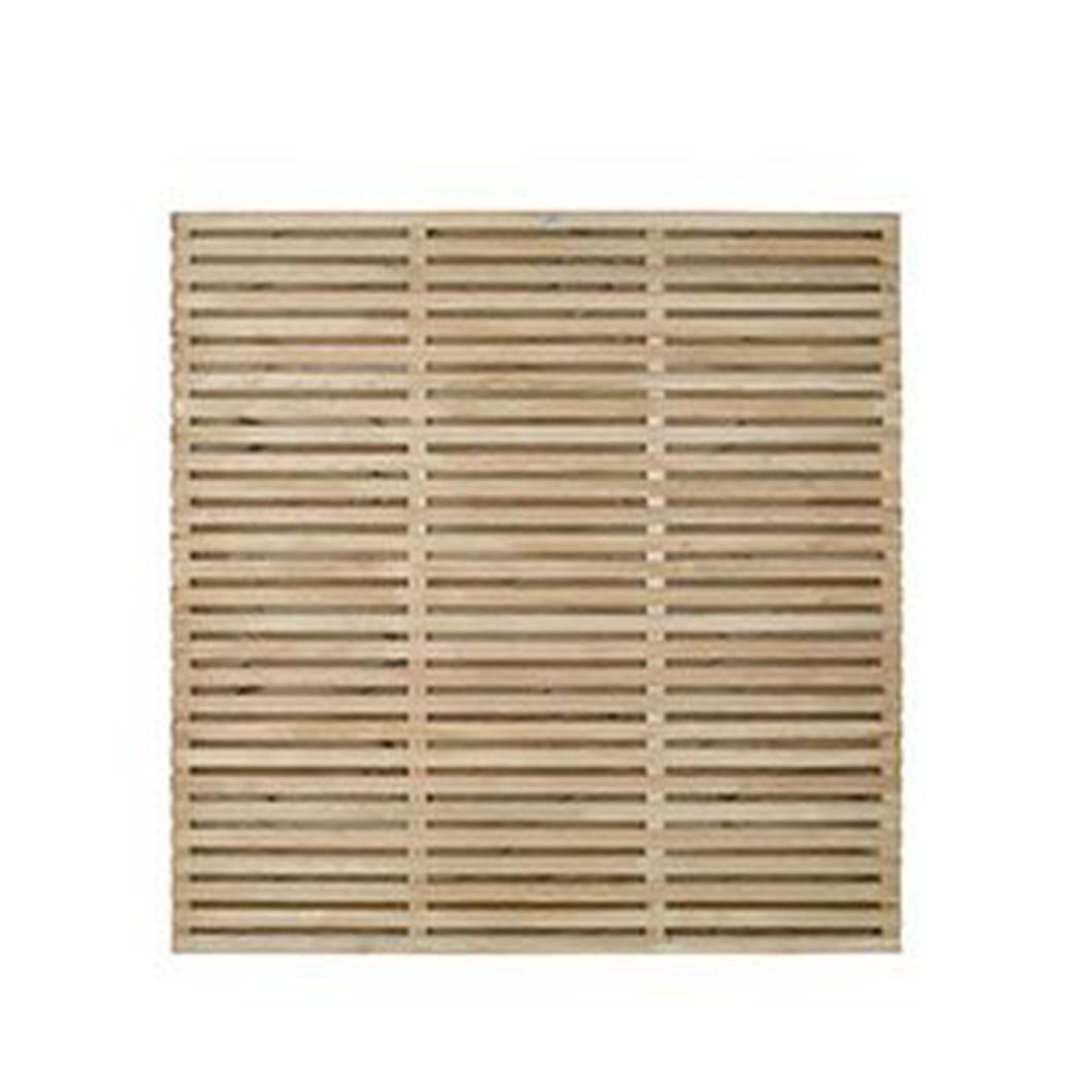 Forest Pressure Treated Contemporary Double Slatted Fence Panel - JJ Building Materials