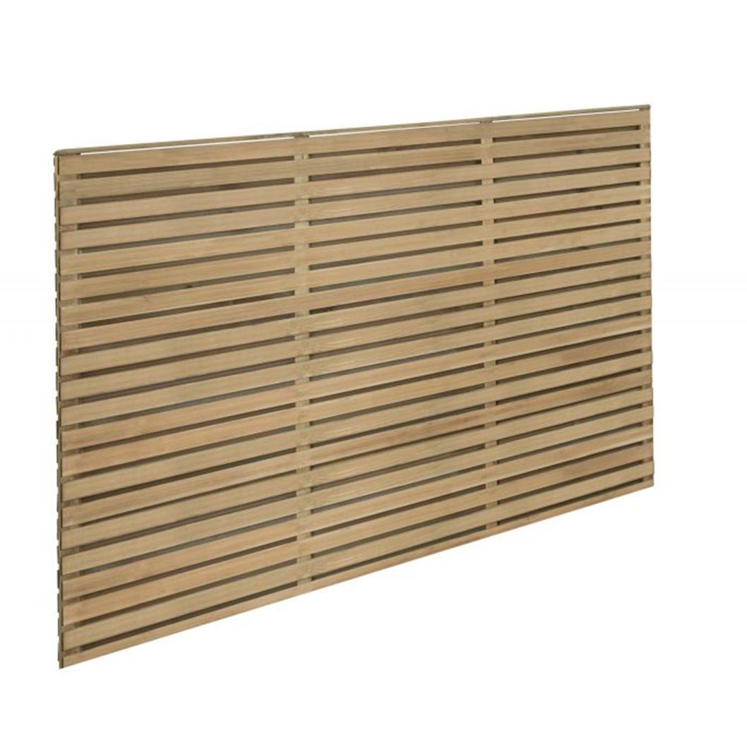 Forest Pressure Treated Contemporary Double Slatted Fence Panel - JJ Building Materials
