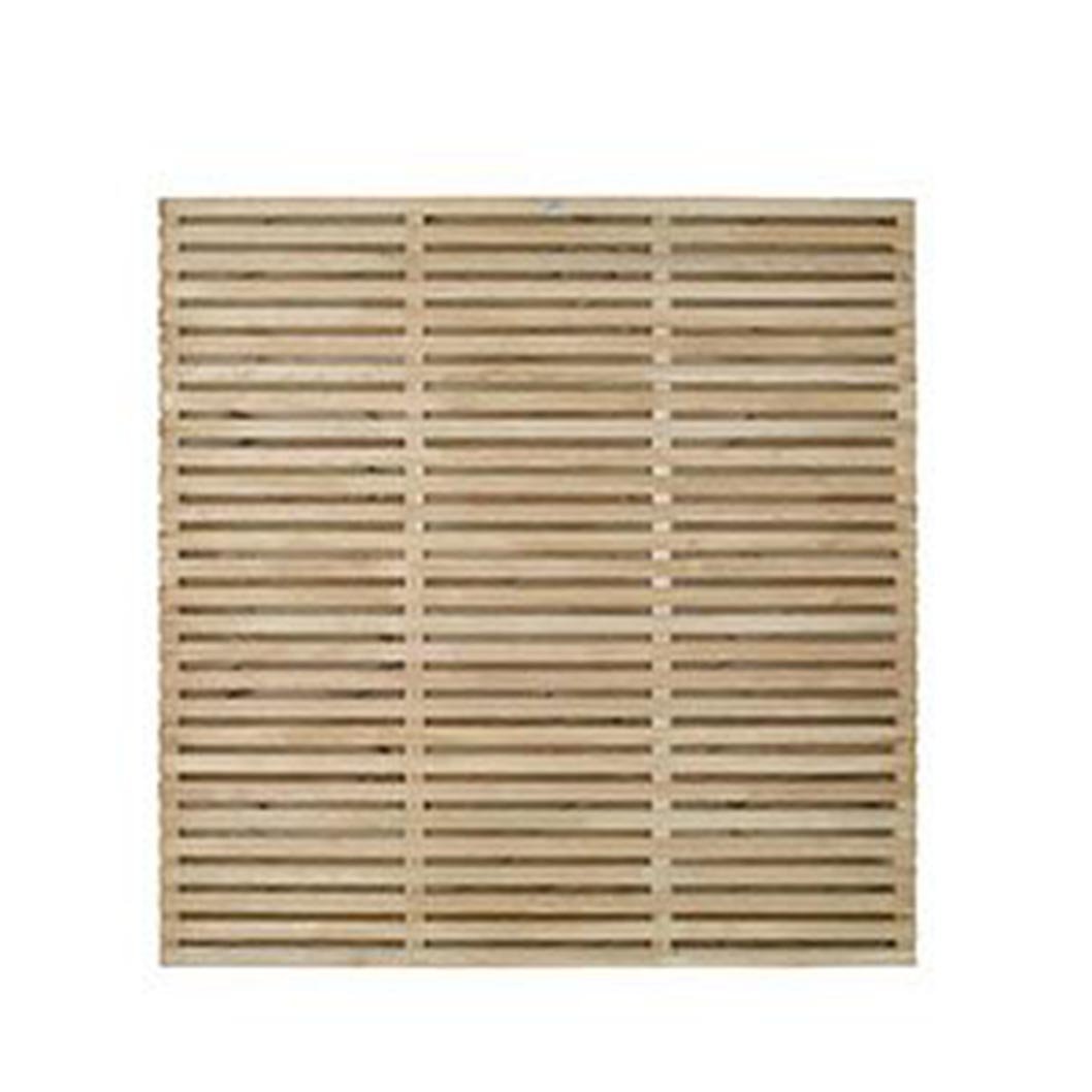 Forest Pressure Treated Contemporary Double Slatted Fence Panel - JJ Building Materials