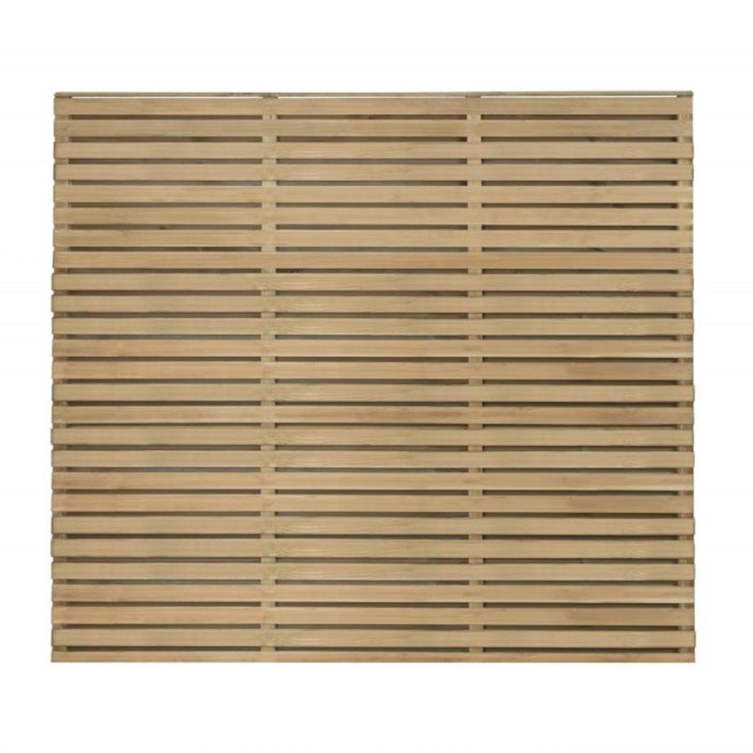 Forest Pressure Treated Contemporary Double Slatted Fence Panel - JJ Building Materials