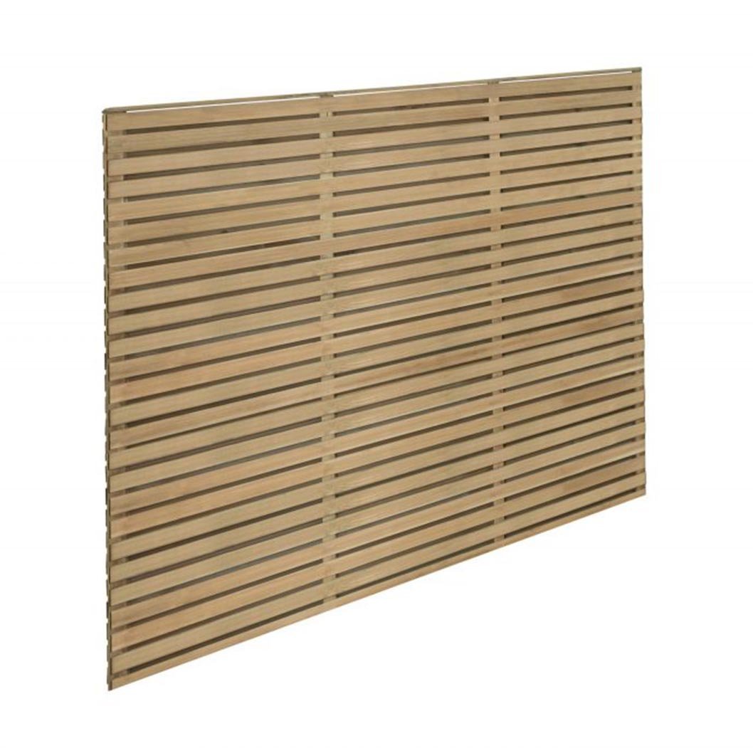 Forest Pressure Treated Contemporary Double Slatted Fence Panel - JJ Building Materials