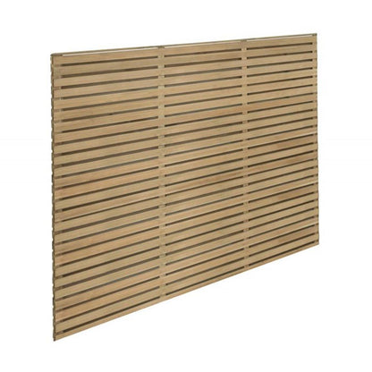Forest Pressure Treated Contemporary Double Slatted Fence Panel - JJ Building Materials