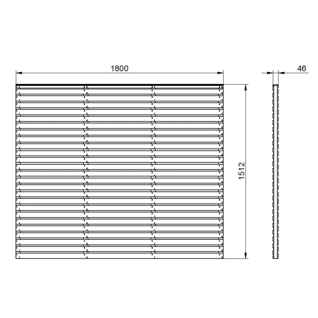 Forest Pressure Treated Contemporary Double Slatted Fence Panel - JJ Building Materials