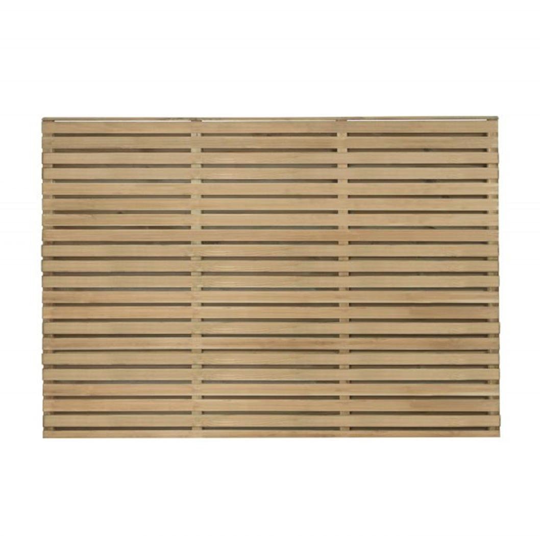 Forest Pressure Treated Contemporary Double Slatted Fence Panel - JJ Building Materials