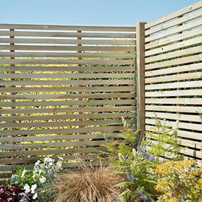 Forest Pressure Treated Contemporary Slatted Fence Panel - JJ Building Materials