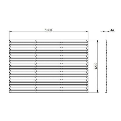 Forest Pressure Treated Contemporary Slatted Fence Panel - JJ Building Materials