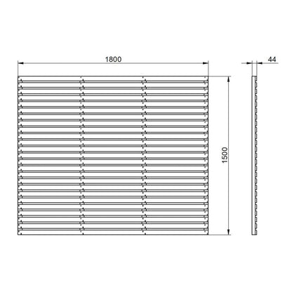 Forest Pressure Treated Contemporary Slatted Fence Panel - JJ Building Materials