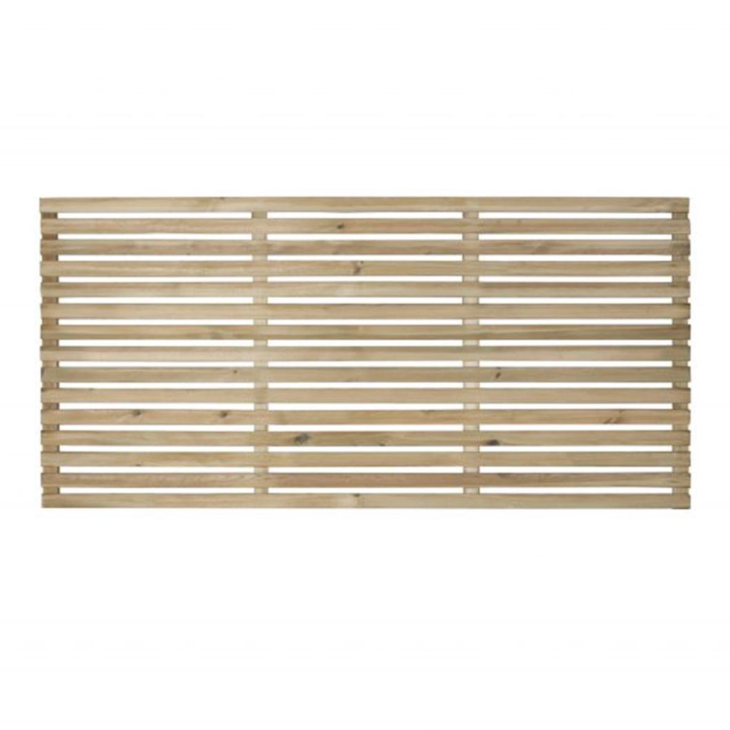 Forest Pressure Treated Contemporary Slatted Fence Panel - JJ Building Materials