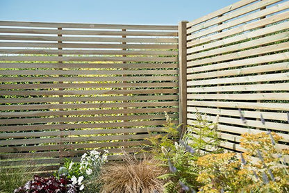 Forest Pressure Treated Contemporary Slatted Fence Panel - JJ Building Materials