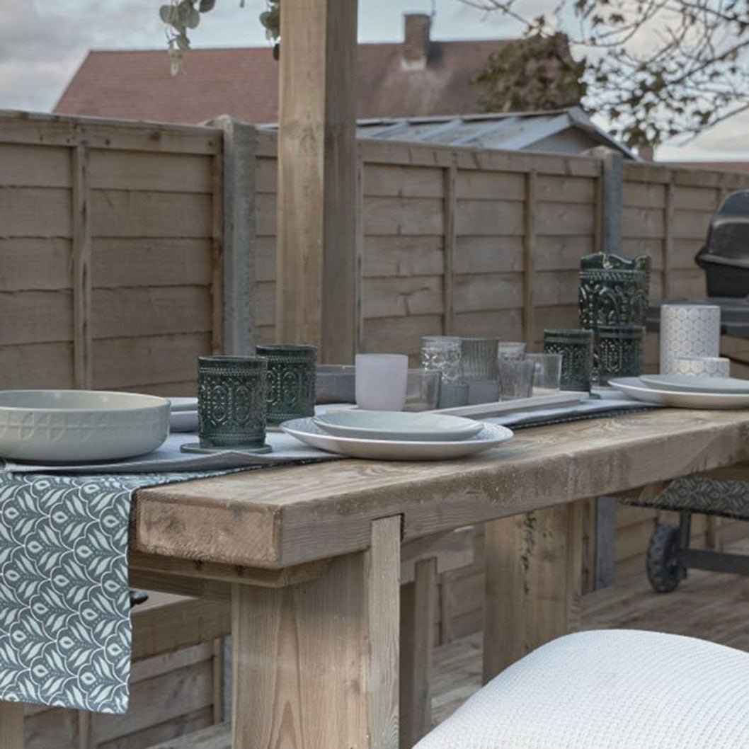 Forest Refectory Table and Sleeper Bench Set - 1.8m - JJ Building Materials