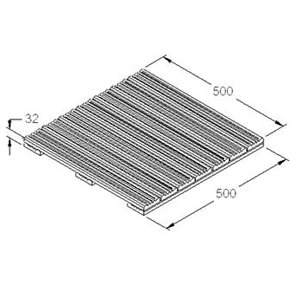 Forest Ridged Deck Tile - 50x50cm - Pack of 4 - JJ Building Materials
