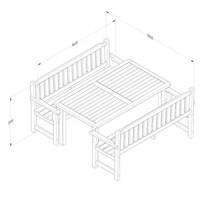 Forest Rosedene Set 1- Table and Benches - JJ Building Materials
