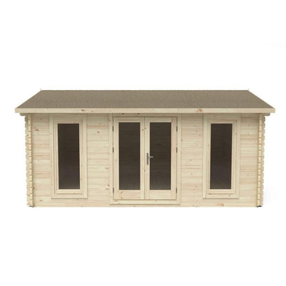 Forest Rushock 5.0m x 4.0m Log Cabin - Apex Roof, Double Glazed with Felt Shingles, plus Underlay - JJ Building Materials