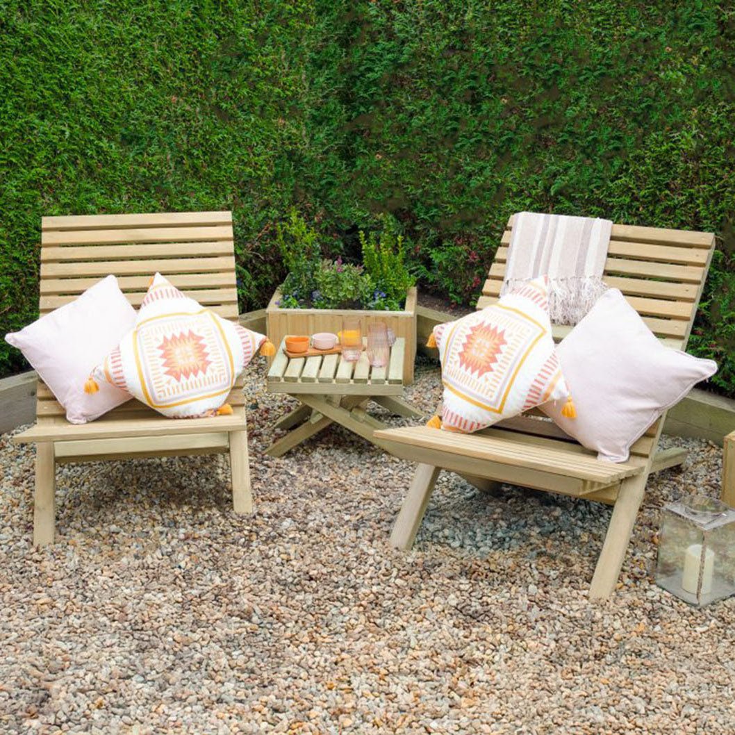 Forest Slatted Chair and Table Set - JJ Building Materials