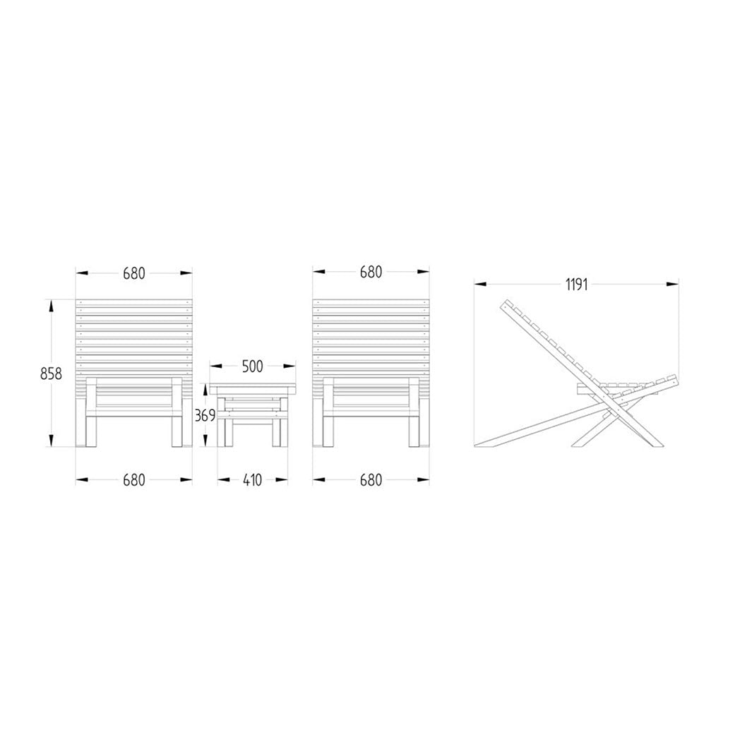 Forest Slatted Chair and Table Set - JJ Building Materials