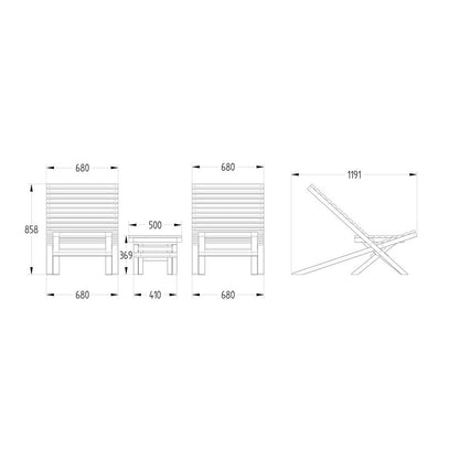 Forest Slatted Chair and Table Set - JJ Building Materials