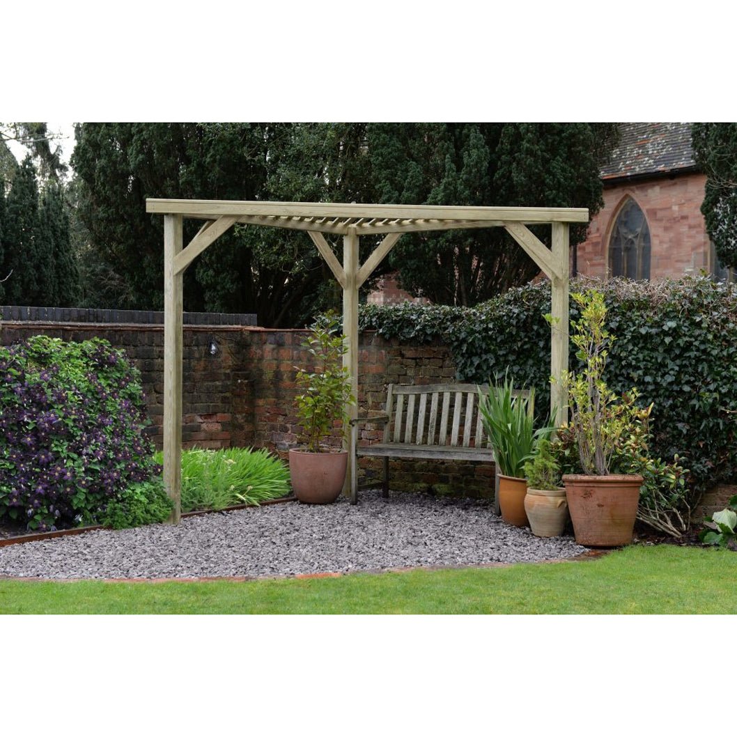 Forest Slatted Corner Pergola - JJ Building Materials